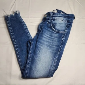 KanCan Girls Skinny Jeans Mid-Rise Ankle Frayed Hem Size 8 EUC - Picture 1 of 8