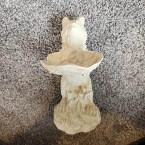 Vintage Frog With Leaf Bowl Figurine Statue Trinket Jewelry Holder Garden - Picture 1 of 7
