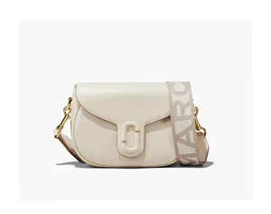 Bolso de mano Marc Jacobs cubierto J Marc silla grande correa nuevo con etiquetas cuero completo marfil - Imagen 1 de 5