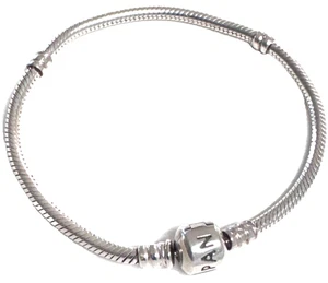 Authentic Pandora Moments Sterling Silver Bracelet 590702HV-19 cm/7.5" - Picture 1 of 6