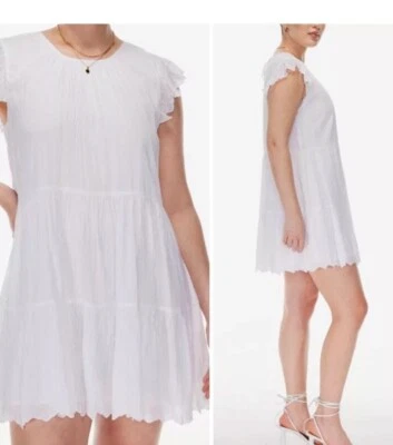 Aritzia Wilfred белый мини-платье женщин XXS выпускной пляжный оборки Cottagecore - Изображение 1 из 4