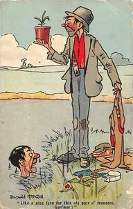 POSTCARD DONALD MCGILL SWIMMER TRAMP FERN FOR A PAIR OF TROUSERS - Picture 1 of 2