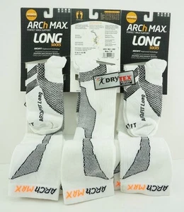Arch Max Archfit Run Long Socks Color White -Size Medium- Wmns Sz 8.5 thru 10 US - Picture 1 of 4