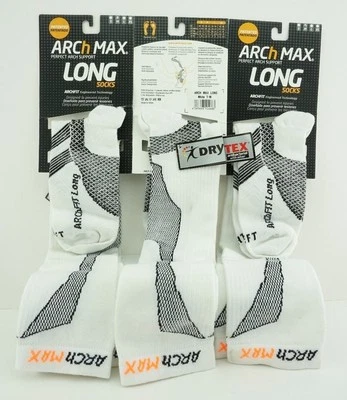 Arch Max Archfit Run Long Socks Color White -Size Medium- Wmns Sz 8.5 thru 10 US - Image 1 of 4