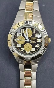 Marco Max Crystal Japan Quartz Silver Gold Watch WR 10 Atm New Battery Faux Chro - Picture 1 of 15