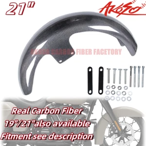 21" Carbon Fiber Front Fender Hugger For Harley Electra Street Road Glide 14-23 - Picture 1 of 12