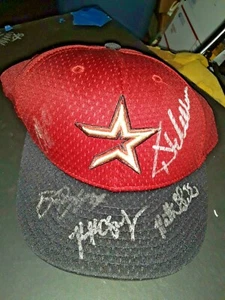 CRAIG BIGGIO HOF HOUSTON ASTROS SIGNED OFFICIAL MLB HAT BY 5 BRAD LIDGE COACH +2 - Picture 1 of 2