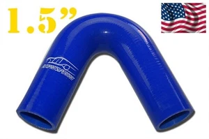 Silicone 135 Degree Elbow Joiner Turbo Hose BOV 4PLY 38mm 1.5" 1 1/2" Blue - Picture 1 of 7