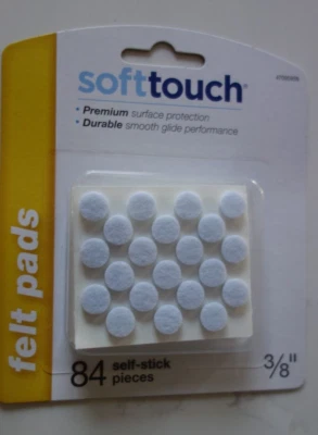 Waxman SoftTouch Paquete de 84 Almohadilla de fieltro blanca redonda de avena de 3/8 pulgadas sellada Foto 1 de 4