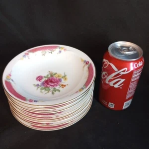 Antique 1920s Rosenthal Queen's Rose 6" Fruit Bowls Set of 8, Selb Bavaria AS IS - Picture 1 of 11