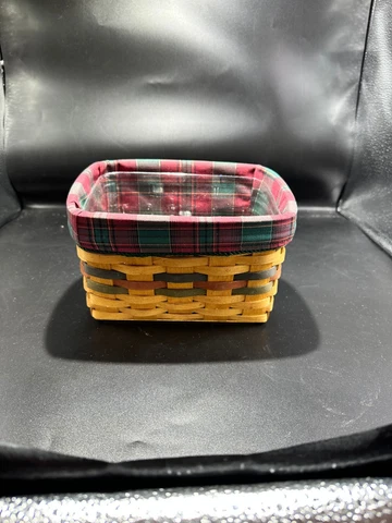 Vintage Longaberger Shades of Autum Recipe basket w/ plastic liner, some cards Cover