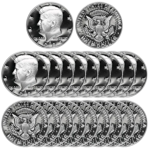 1987 S Kennedy Half Dollar Roll Gem Deep Cameo CN-Clad Proof 20 US Coins Cover