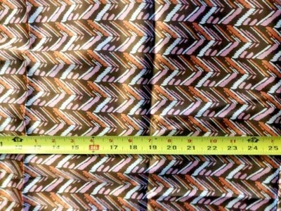 Pink/ Brown Chevron Poly Lightweight Lining ,Blouse Yardage 58 " X 1 3/8 yds  - Image 1 of 3