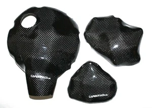 YAMAHA R1 04-06 RN12 3x CARBON KUPPLUNGSDECKEL LIMADECKEL SET CARBONO CARBONE - Picture 1 of 2