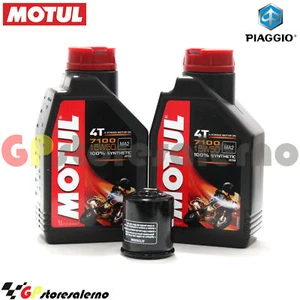 KIT TAGLIANDO OLIO + FILTRO MOTUL 7100 15W50 2L PIAGGIO 180 X9 AMALFI 2002 - Picture 1 of 1