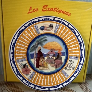 Artista Firmato Ceramique d'Art Saint Martin Creazione Marie Moine 7" Piatto Spiaggia - Foto 1 di 7