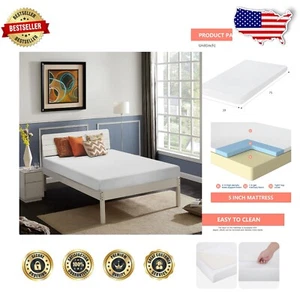 Lightweight Twin Gel Memory Foam Mattress - 5-Inch Medium Firm for Comfort - Picture 1 of 8