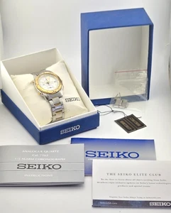 Seiko 7T32-6M59 Chronograph 2 Tone Date Watch with Box and Paperwork NEW BATT - Picture 1 of 15