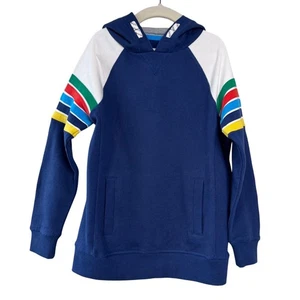 MINI BODEN Hoodie Regenbogenstreifen Jungen 6-7 marineblau Sweatshirt Taschen gebraucht, in einwandfreiem Zustand - Bild 1 von 7