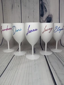 Copas de vino blanco personalizadas Copas Dama de honor Propuesta Fiesta de gallina Regalo de cumpleaños - Imagen 1 de 23