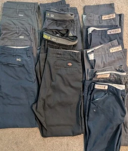 Lote de 11 Pantalones de Trabajo 32-33w x 30-32L Dickies, Lee, Unifirst, So Twill Usados - Imagen 1 de 4