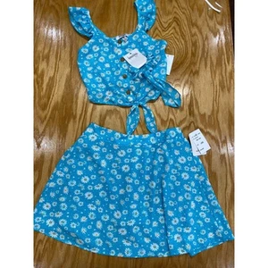 Speechless 3-Piece Top & Skirt Set Girls Large Med/large Blue Casual Preppy B71 - Picture 1 of 6