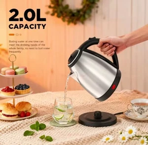 Bollitore Elettrico Acqua Calda 2L 1500W in Acciaio Inossidabile Scalda Bevande - Foto 1 di 5
