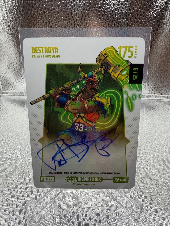 Bo Jackson Battle Arena Patrick Ewing Debut Destroya Glow Auto/25 #PEA-4 Foto 1 de 2