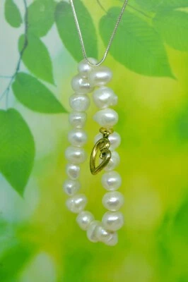 Artisan Freshwater Pearl Bracelet with Aged Heart Charm - Image 1 of 2