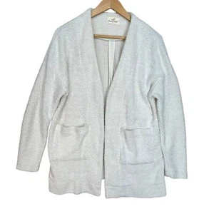 Marine Layer Women’s Off White Birdseye-Knit Open-Front Cardigan Sweater M/L - Imagen 1 de 5