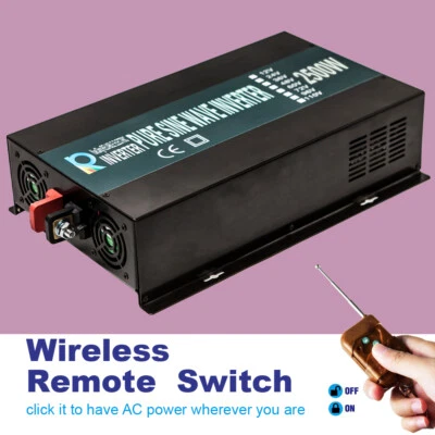 36V to 120V Pure Sine Wave Power Inverter 2500 Watt Remote Control Solar Generat - Image 1 of 4