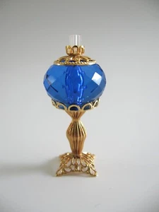 dollhouse doll house miniature ELECTRIC VICTORIAN TABLE LAMP BIG BLUE SAPPHIRE - Picture 1 of 3