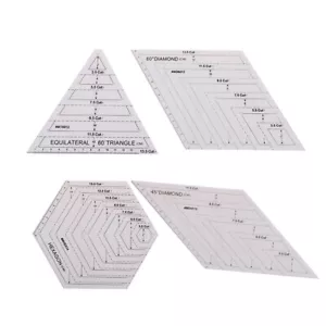 Quilting Patchwork Ruler Triangle Rhombus Hexagon Acrylic Template Sewing Tooa5 - Picture 1 of 15