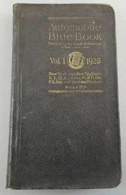 Automobile Blue Book Vol 1 1925 New York New England CT RI MA VT NH ONTARIO  - Image 1 of 4