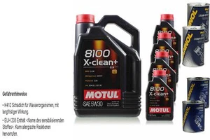 9L Aceite de Motor Motul 8100 X-Clean + 5W30 2x mannol Leak-Stop Aditivo + Flush - Imagen 1 de 9