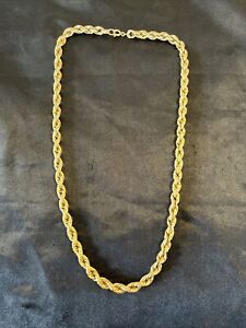 18K GOLD Hollow Rope Chain Necklace 20 3/4" 21.4 Grams