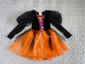 Trick or Treat Cute Witch Black Orange Fancy Dress Up Halloween Costume 5/6T - Picture 1 of 8