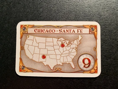 Ticket To Ride  DESTINATION TICKET   Chicago - Santa Fe    2009 DAYS OF WONDER - Image 1 of 3