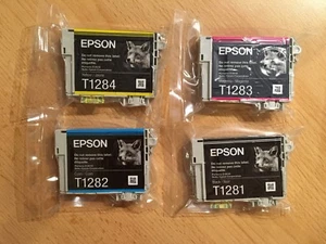 4 original Epson Druckerpatronen T1281 T1282 T1283 T1284 Fuchs Rechnung - Bild 1 von 3