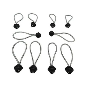 Bungee Ball Elastic Cord Loops X10 (Shock Cords Easy Fix Ties Tarpaulin Cover) - Picture 1 of 7