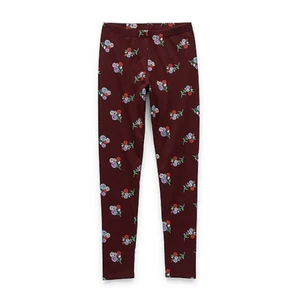 There Abouts Burgundy floral print Leggings teen Girls Plus 2XL sz 20.5 - Picture 1 of 2