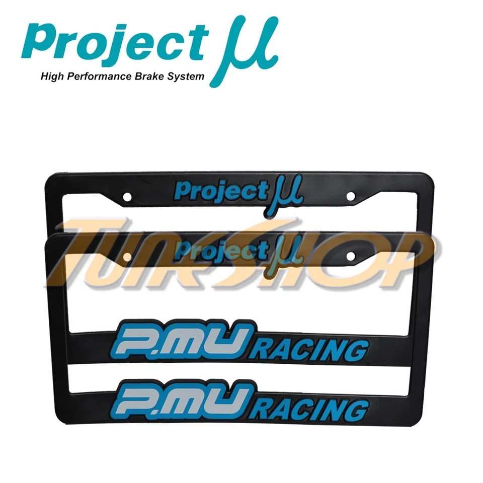 2 X MARCO DE MATRÍCULA PROJECT MU PMU RUEDAS AZULES TUERCAS PASTILLAS DE FRENO ROTOR NS Foto 1 de 1