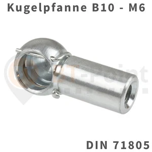 Kugelpfanne Stahl verzinkt B10 M6 DIN 71805 Sicherungsbügel Kugel Pfanne Kopf - Bild 1 von 7