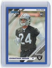 2019 Donruss Blue Press Proof Johnathan Abram RC Oakland Raiders #261 Rookie