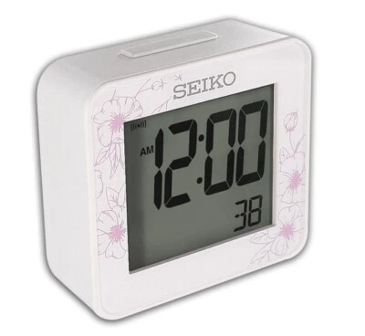 Seiko Digital Stopwatch Beep Alarm Clock QHL097 night light Calendar 12hr/24hr - Image 1 of 4