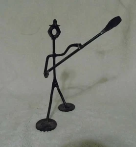 Vintage Metal Art Stick Man With Shovel Nuts Bolts Screws OOAK Folk Art - Picture 1 of 4