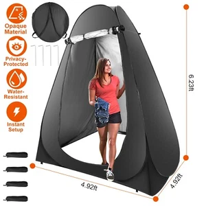 Pop Up Tent Camping Shower Toilet Changing Room Privacy Tent with Hanging Strap - Picture 1 of 13