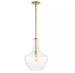 New JONATHAN Y JYL6401C 13.25" 1 Light Mid-Century Gold Modern Glass LED Pendant - Picture 1 of 1