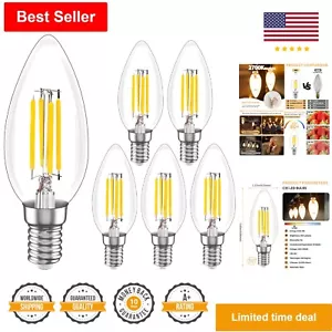 LED Candelabra Bulb - 2700K Warm White - Non-Dimmable - 450 Lumens - Pack of 6 - Picture 1 of 9