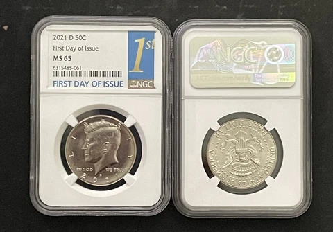 2021-D Kennedy Half NGC MS 65 FDOI FDI Signature Label Very Nice Cover